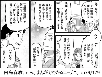 その善悪は誰が決めるんだい?法律です・・、普通の常識です・・、生まれたときから誰にでも備わっている善悪の判断力です・・。