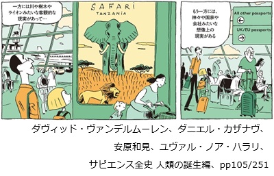 ダヴィッド・ヴァンデルムーレン、ダニエル・カザナヴ、安原和見、ユヴァル・ノア・ハラリ、サピエンス全史 人類の誕生編、pp105/251