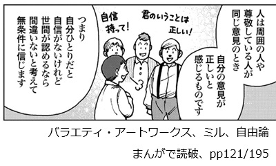 バラエティ・アートワークス、ミル、自由論　まんがで読破、pp121/195