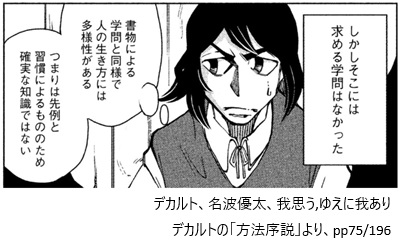 デカルト、名波優太、我思う,ゆえに我あり デカルトの「方法序説」より、pp75/196