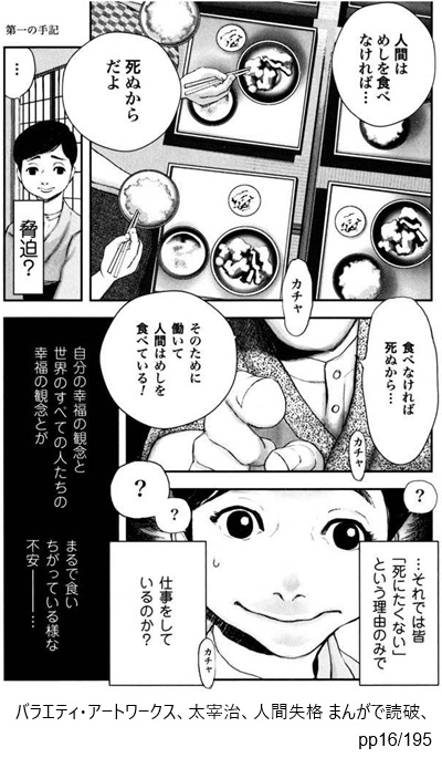 バラエティ・アートワークス、太宰治、人間失格 まんがで読破、pp16/195